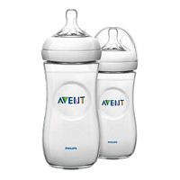 Avent Natural Feeding Bottle, 2-Pack, 6m Plus, 330ml11oz